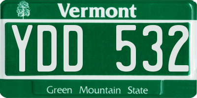 VT license plate YDD532