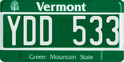 VT license plate YDD533