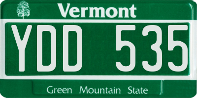 VT license plate YDD535