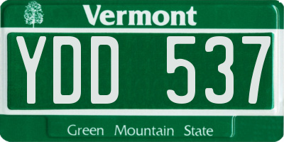 VT license plate YDD537