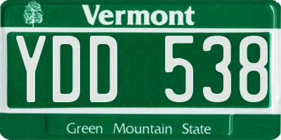 VT license plate YDD538