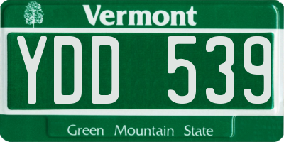 VT license plate YDD539