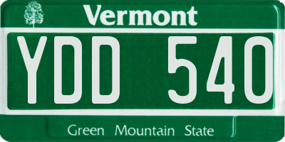 VT license plate YDD540