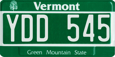 VT license plate YDD545