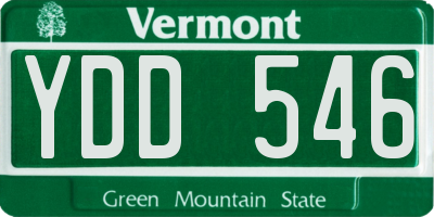 VT license plate YDD546