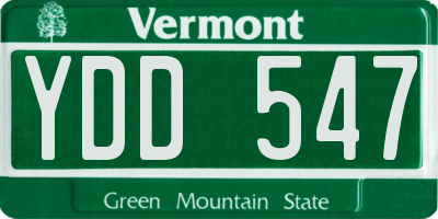VT license plate YDD547