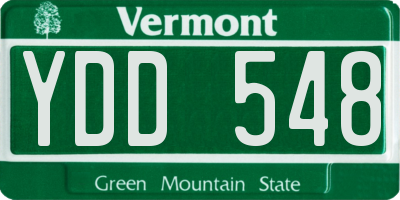 VT license plate YDD548