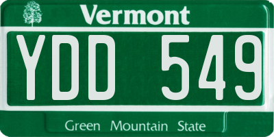VT license plate YDD549