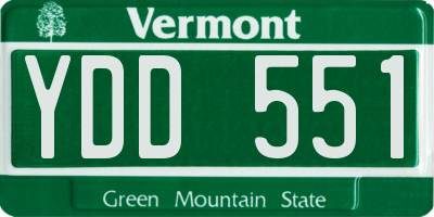 VT license plate YDD551