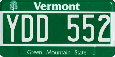 VT license plate YDD552