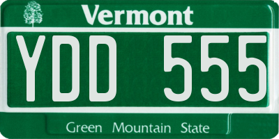VT license plate YDD555