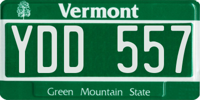 VT license plate YDD557