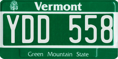 VT license plate YDD558