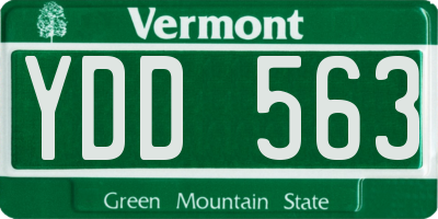 VT license plate YDD563