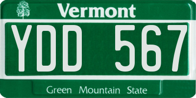 VT license plate YDD567
