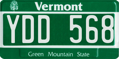 VT license plate YDD568