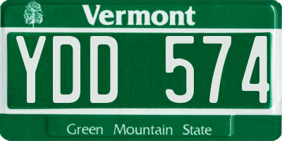 VT license plate YDD574