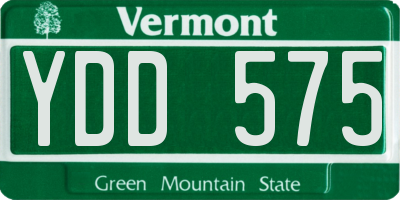 VT license plate YDD575