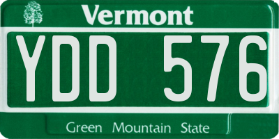 VT license plate YDD576