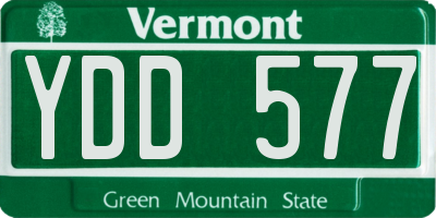 VT license plate YDD577