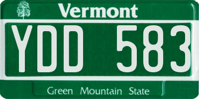 VT license plate YDD583