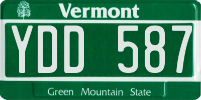 VT license plate YDD587