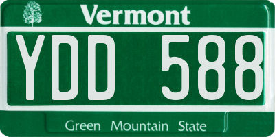 VT license plate YDD588
