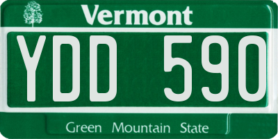 VT license plate YDD590