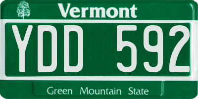 VT license plate YDD592