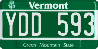 VT license plate YDD593