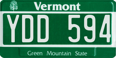 VT license plate YDD594
