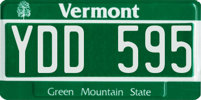 VT license plate YDD595