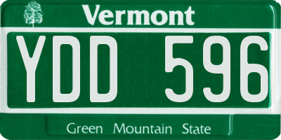 VT license plate YDD596