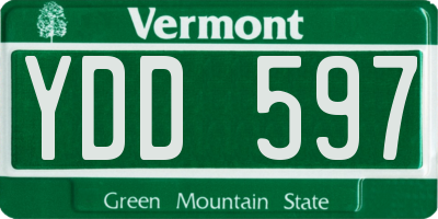VT license plate YDD597