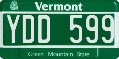 VT license plate YDD599