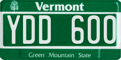 VT license plate YDD600