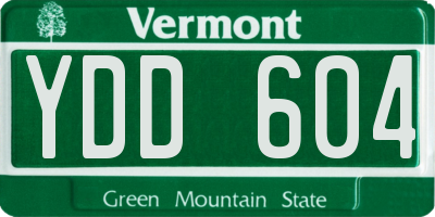 VT license plate YDD604