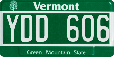 VT license plate YDD606