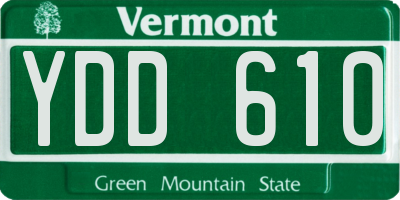 VT license plate YDD610