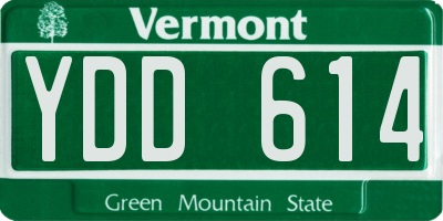 VT license plate YDD614