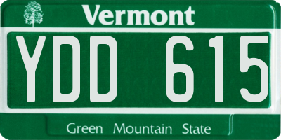 VT license plate YDD615