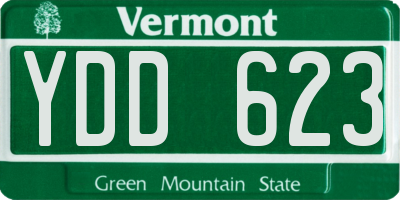 VT license plate YDD623
