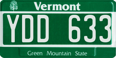 VT license plate YDD633