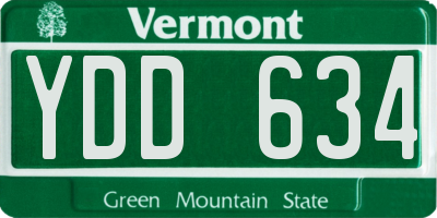 VT license plate YDD634