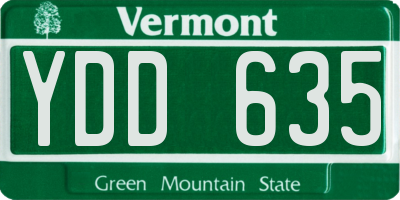 VT license plate YDD635