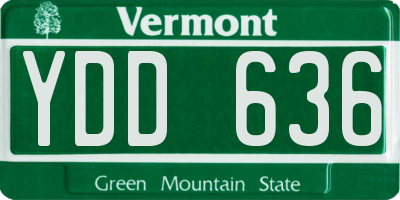 VT license plate YDD636