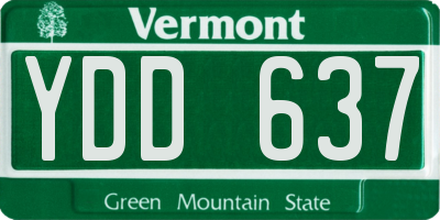 VT license plate YDD637