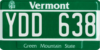VT license plate YDD638