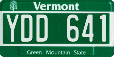VT license plate YDD641