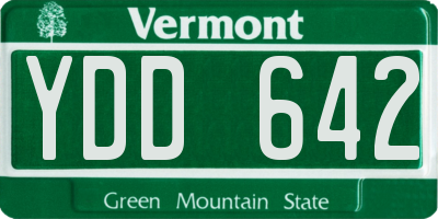 VT license plate YDD642
